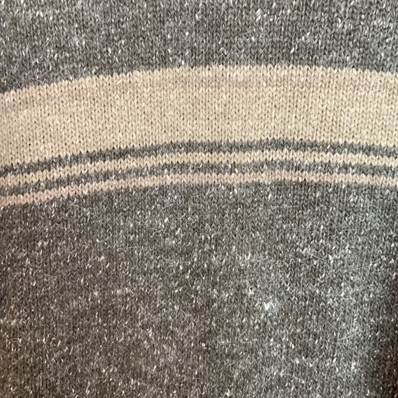 Columbia Vintage Gray Beige Striped Speckled Cotton Wool Mix Sweater Size XL - Picture 4 of 6